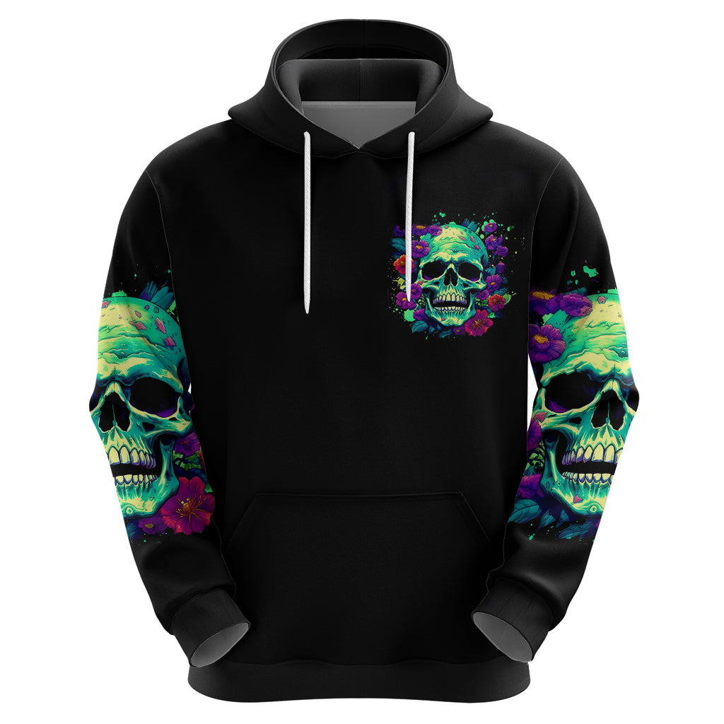 Flower Skull Hoodie I Blunt Because God Rolled Me That Way DT01