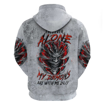 Devil Skull Hoodie I Never Alone My Demon With Me 24/7 DT01
