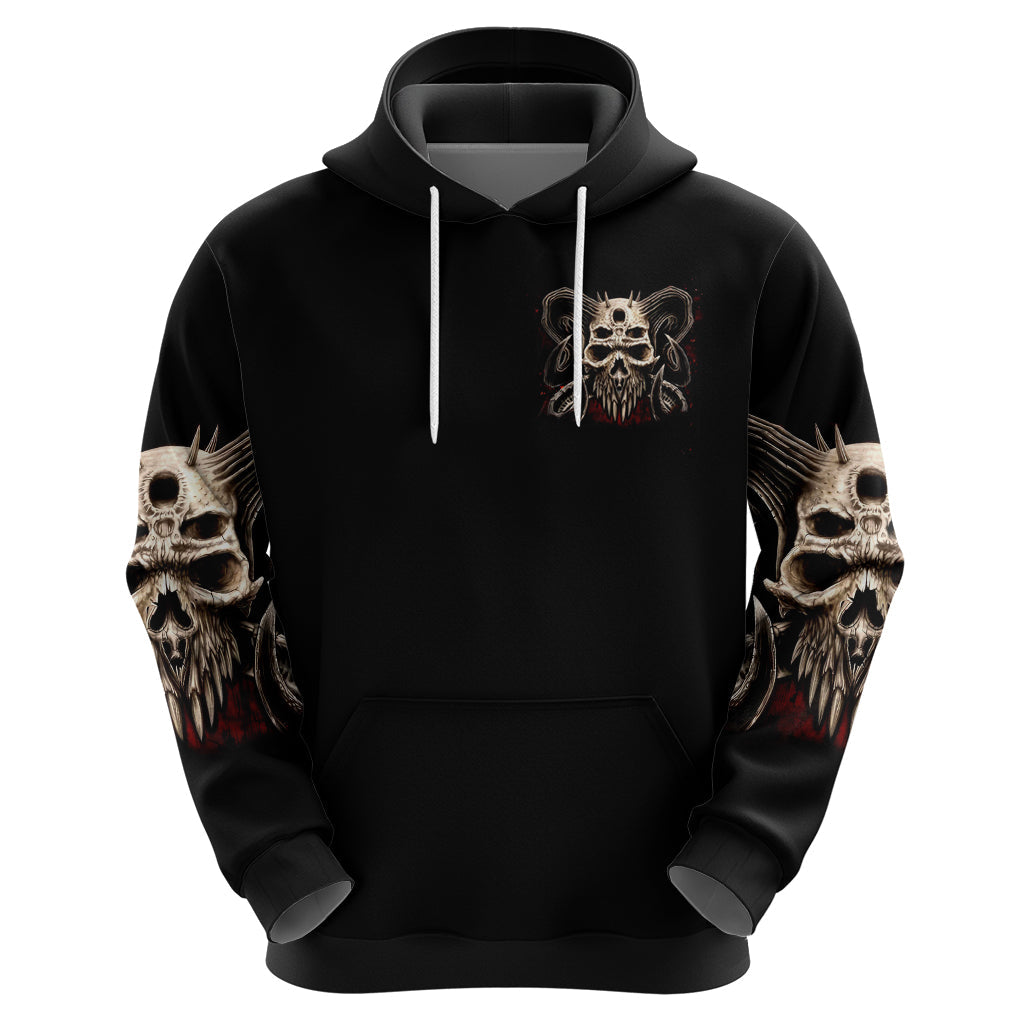 Satan Skull Hoodie I Never Alone My Demon With Me 24/7 DT01