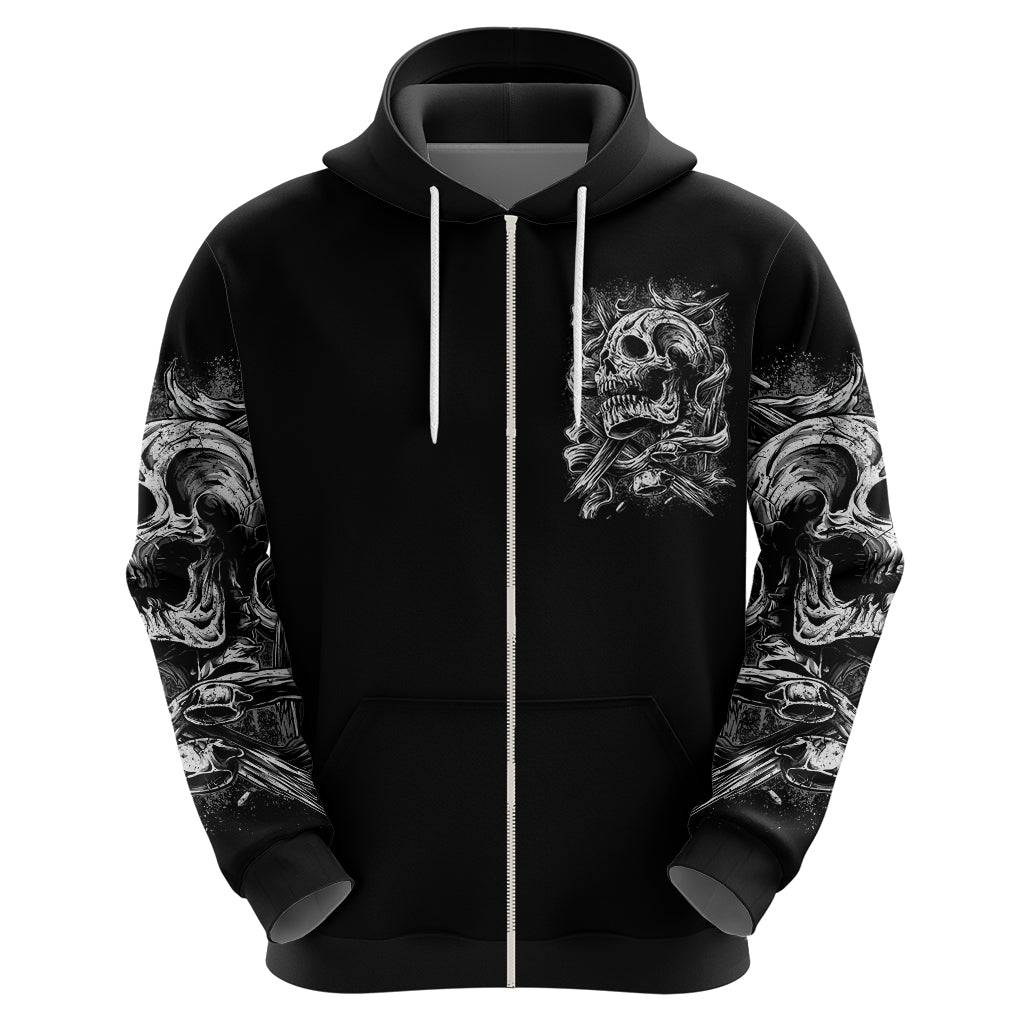 Three Skull Hoodie Stuck Between Idk Idc And Idgaf DT01