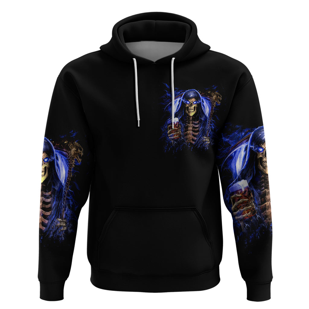 Skull Reaper Hoodie The Devil Whispered To Me I Whisper Back Bring Beer DT01