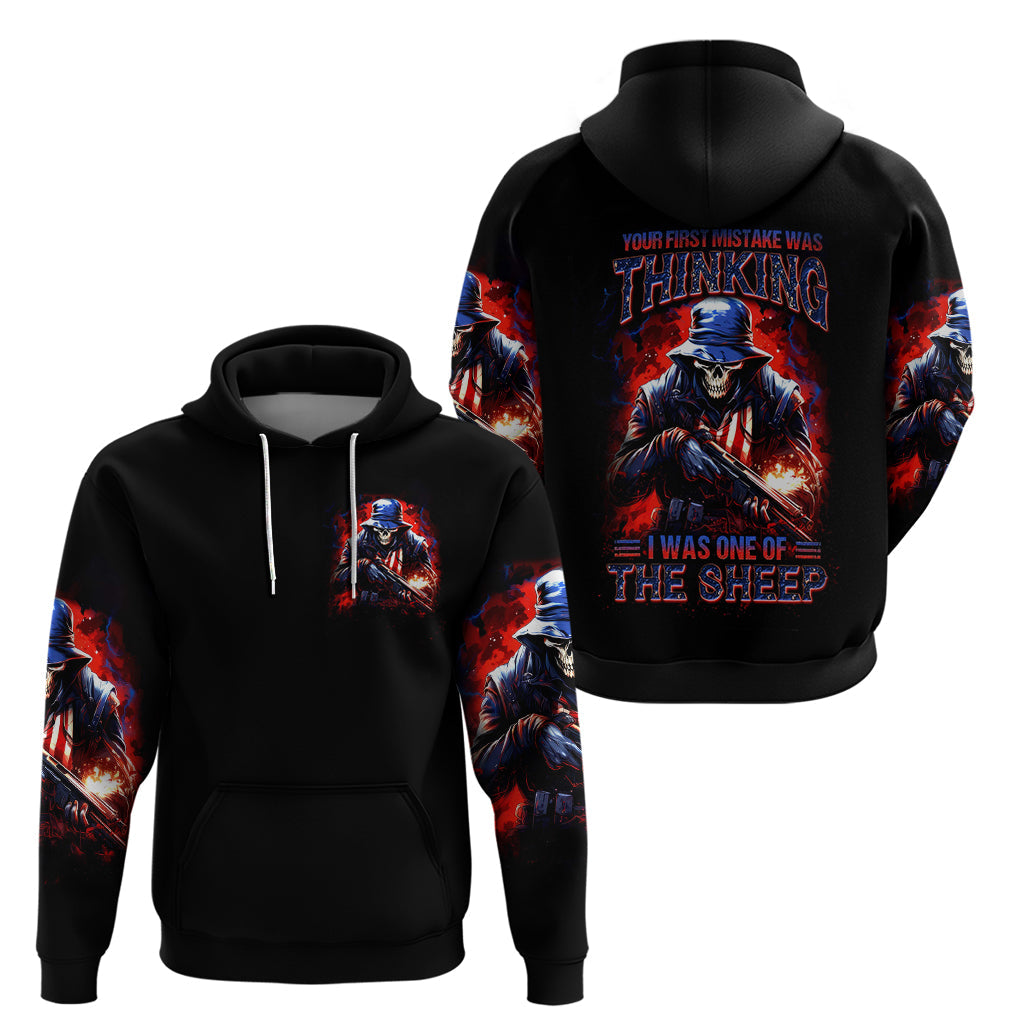 Soldier Skull Hoodie Your First Mistake Was Thinking I Was One Of The Sheep DT01