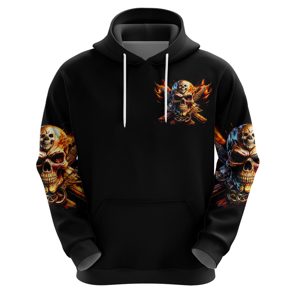 Fire Gun Skull Hoodie Your First Mistake Was Thinking I Was One Of The Sheep DT01