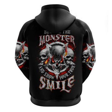Satan Skull Hoodie Become The Monster And Show Your True Smile DT01
