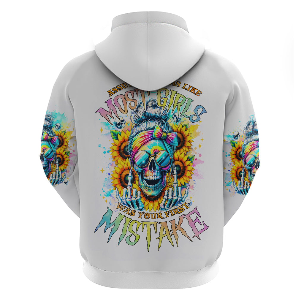 Skull Girl Hoodie Assuming I Was Like Most Girls Was Your First Mistake DT01