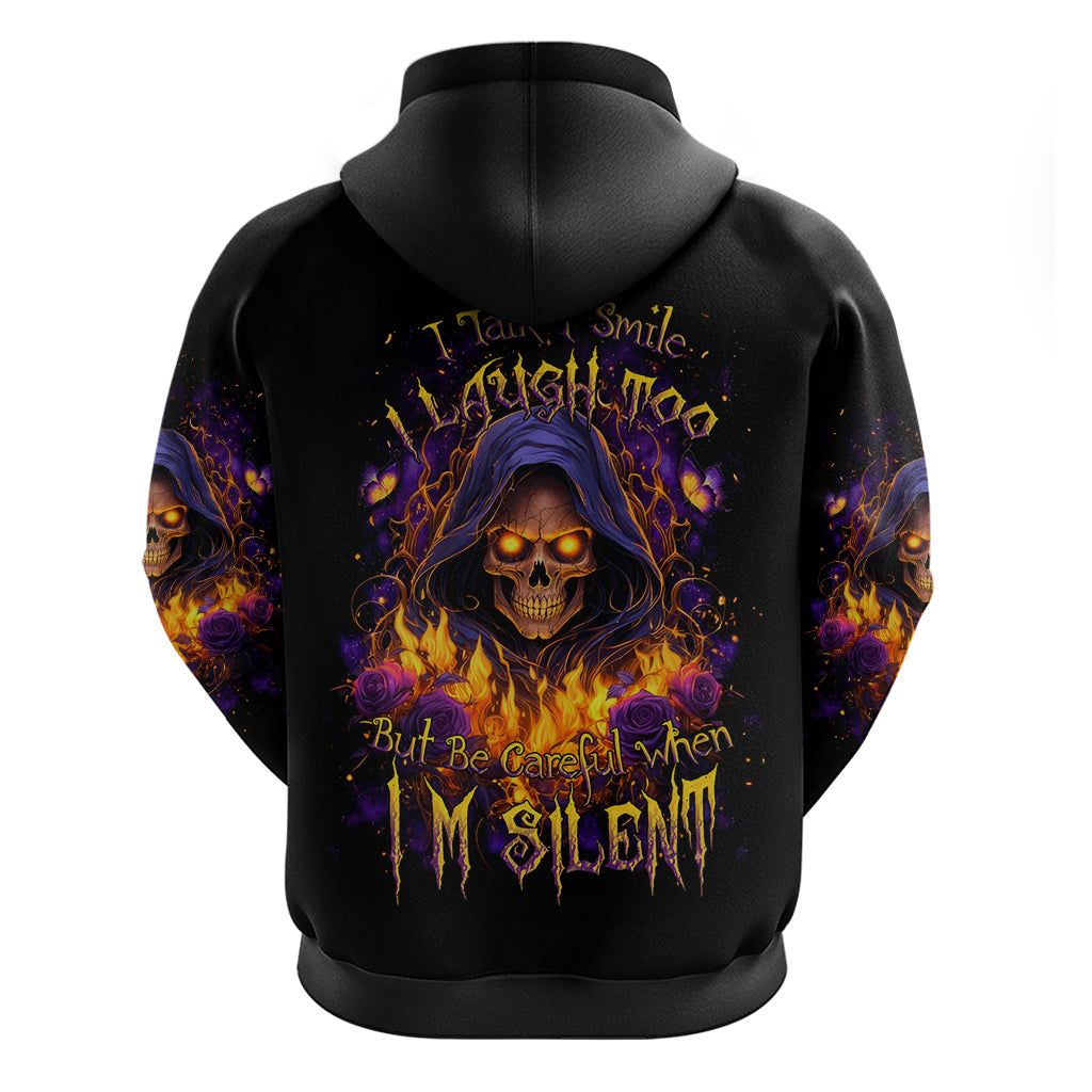 Flame Skull Hoodie I Talk I Smite But Be Careful When I Silent DT01