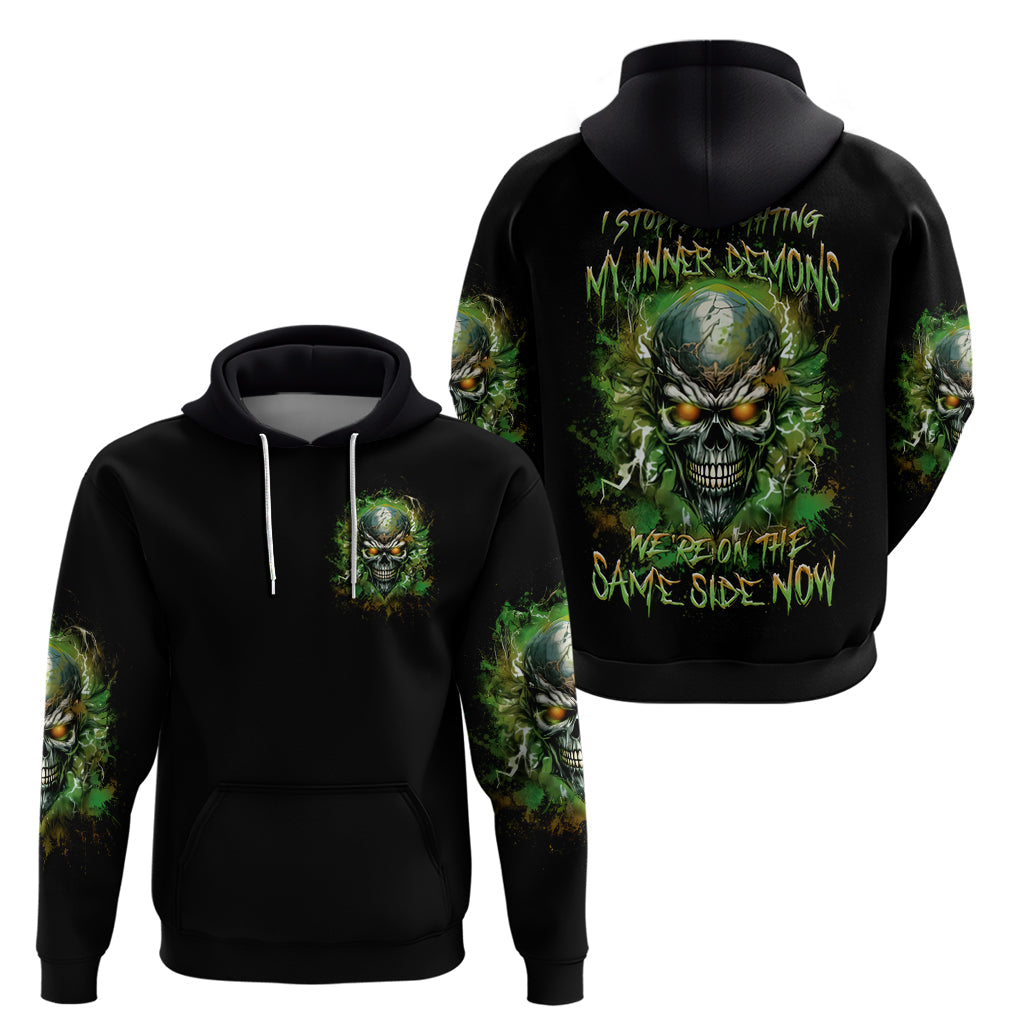 Old Skull Hoodie I Stopped Fighting My Inner Demons We On The Same Side Now DT01