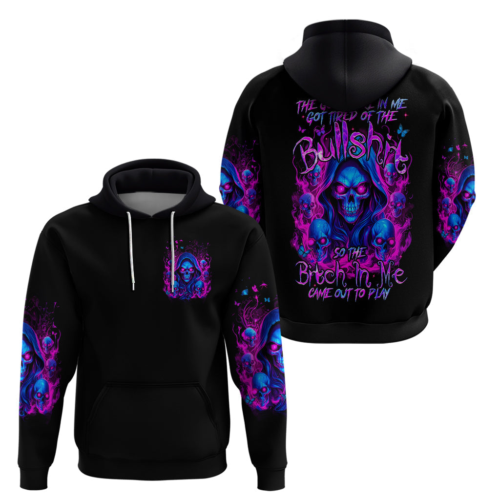 Flame Skull Hoodie The Good Girl In Me Got Tired Of The Bullshit DT01