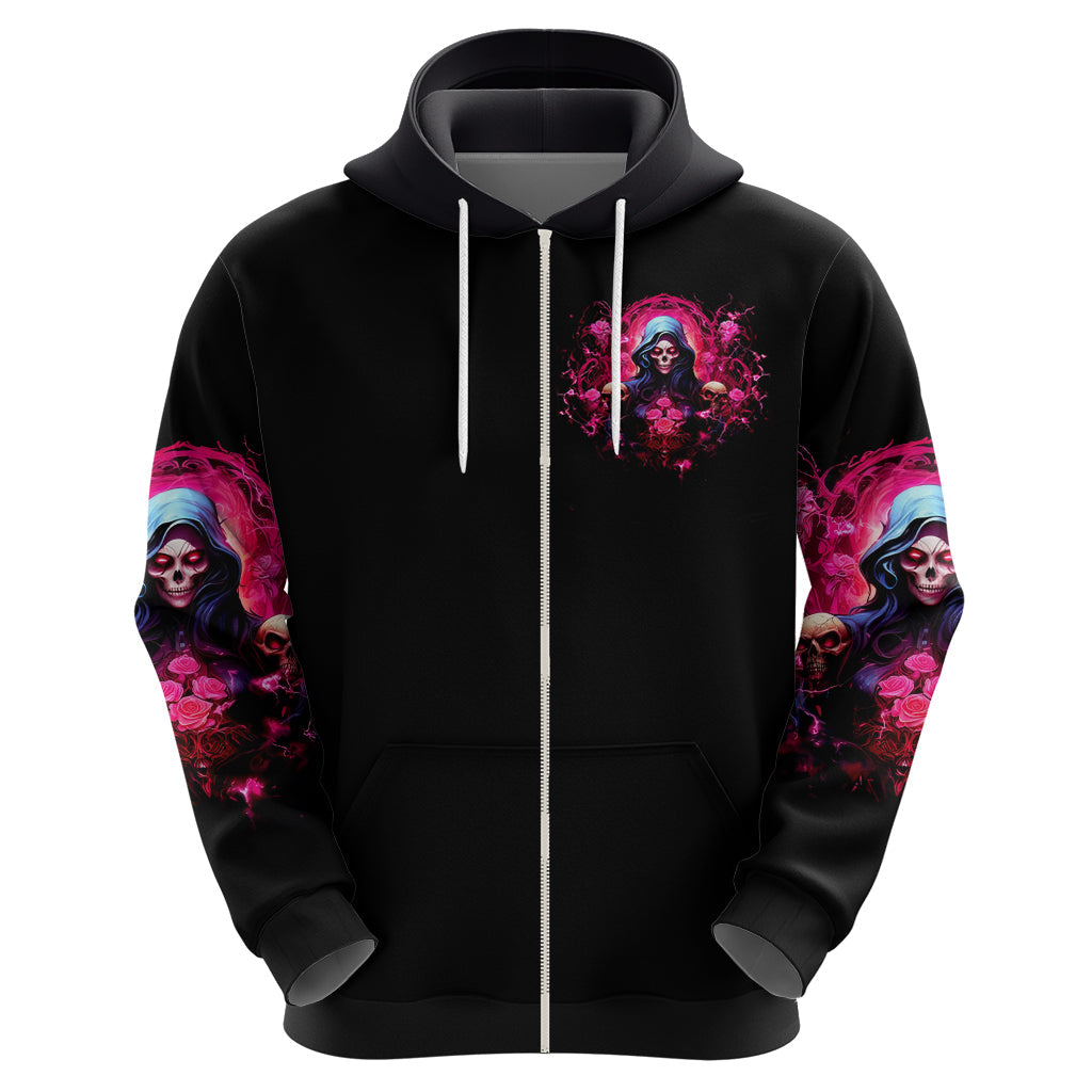 Rose Skull Hoodie I Hold A Beast An Angel And A Crazy Lady In Me DT01