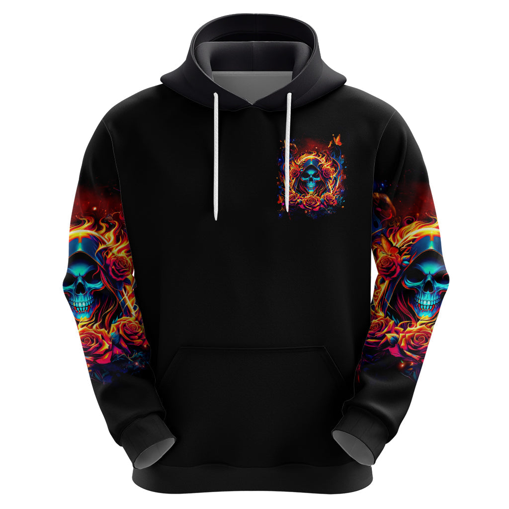 Flame Skull Hoodie Heaven Don't Want Me And Hell's Afraid I'll Take Over DT01
