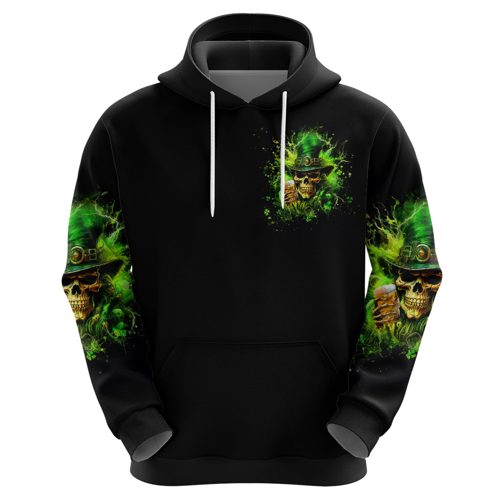 Irish Skull Hoodie The Devil Whispered To Me I'm Coming For You I Whisper Back Bring Beer DT01