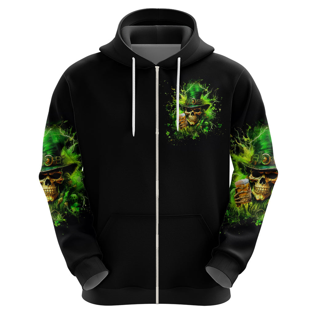Irish Skull Hoodie The Devil Whispered To Me I'm Coming For You I Whisper Back Bring Beer DT01