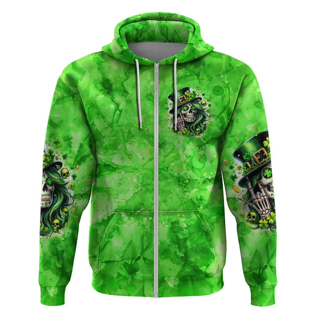 Irish Skull Hoodie Shamrock And Roll DT01