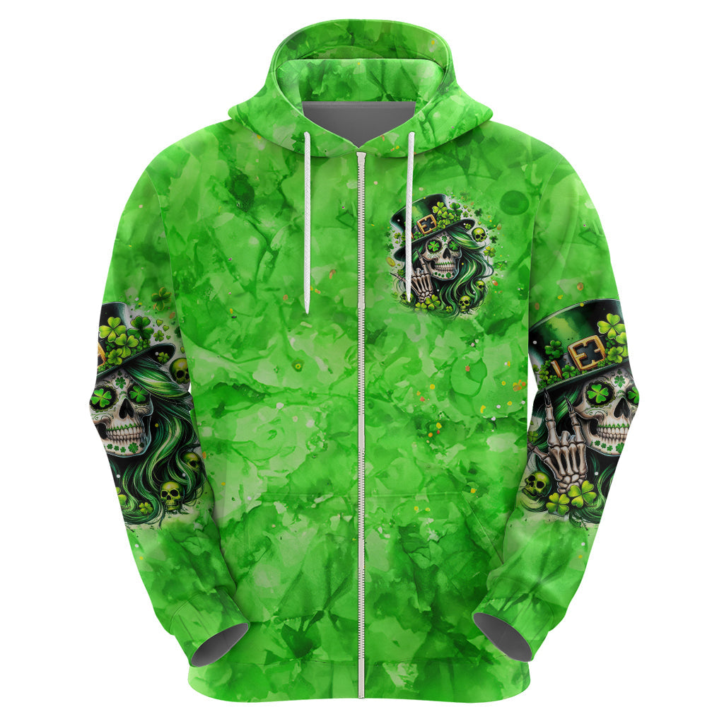 Irish Skull Hoodie Shamrock And Roll DT01