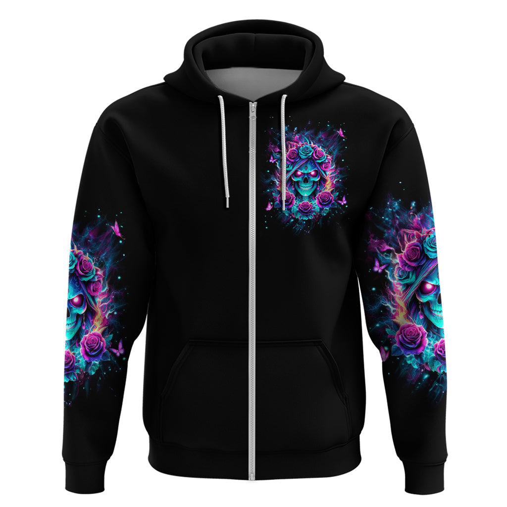 Rose Skull Hoodie She Whispered Back Iam The Storm DT01