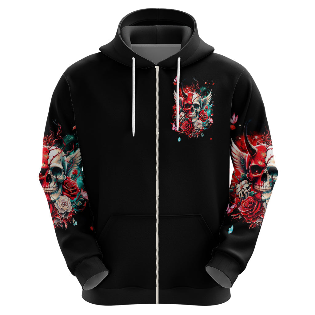 Devil Skull Hoodie Little Bit Of Devil In These Angel eyes DT01