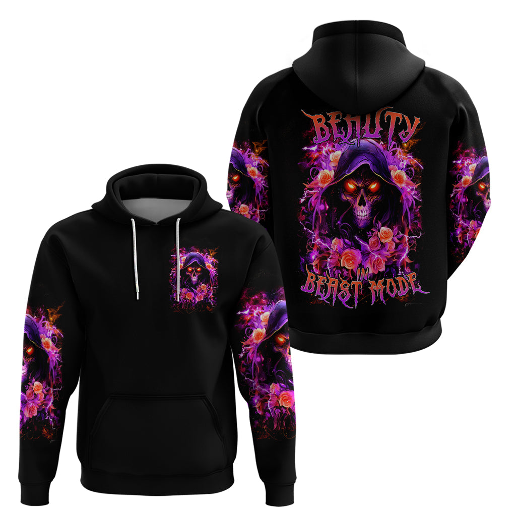 Rose Skull Hoodie Beasuty In Beast Mode DT01