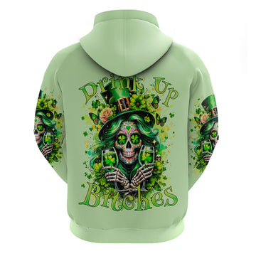 Irish Skull Hoodie Drink Up Bitches DT01