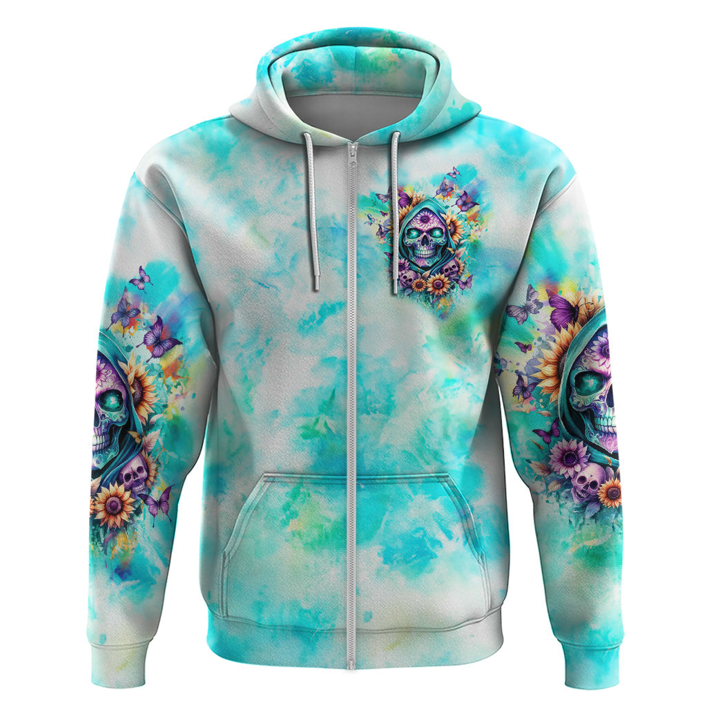 Flower Skull Hoodie She Is Sunshine Mixed With A Little Hurricane DT01
