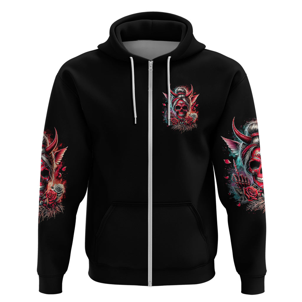 Devil Skull Hoodie The Perseon I Afraid Of Is Myself That Fucker Is Crazy DT01