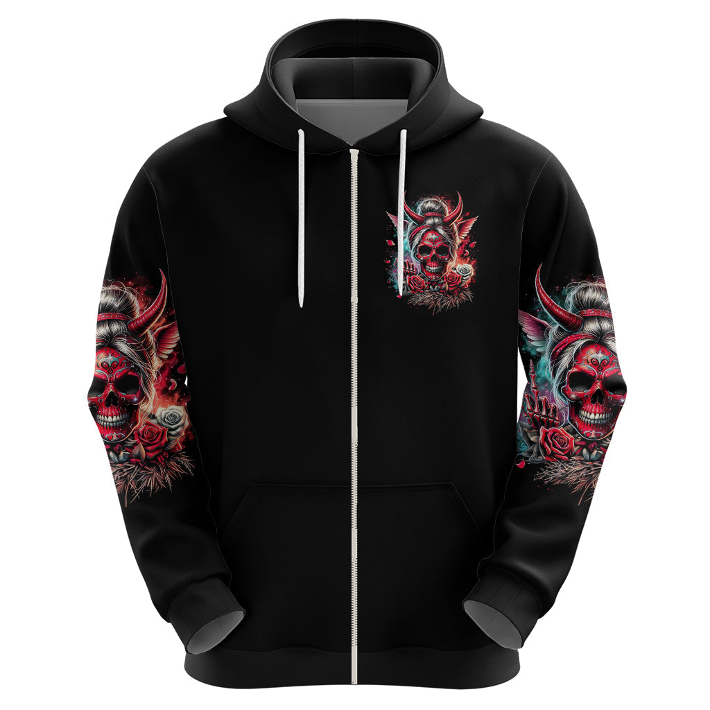 Devil Skull Hoodie The Perseon I Afraid Of Is Myself That Fucker Is Crazy DT01