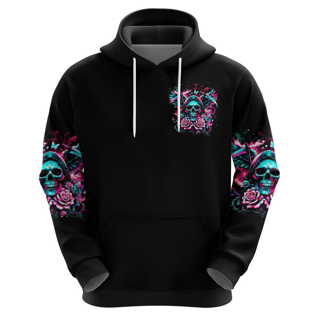 Rose Skull Hoodie Heaven Don't Want Me And Hell's Afraid I'll Take Over DT01