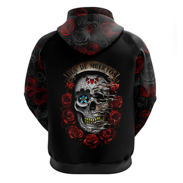 Dia De Muertos Hoodie Day Of The Death Rose Skull DT01