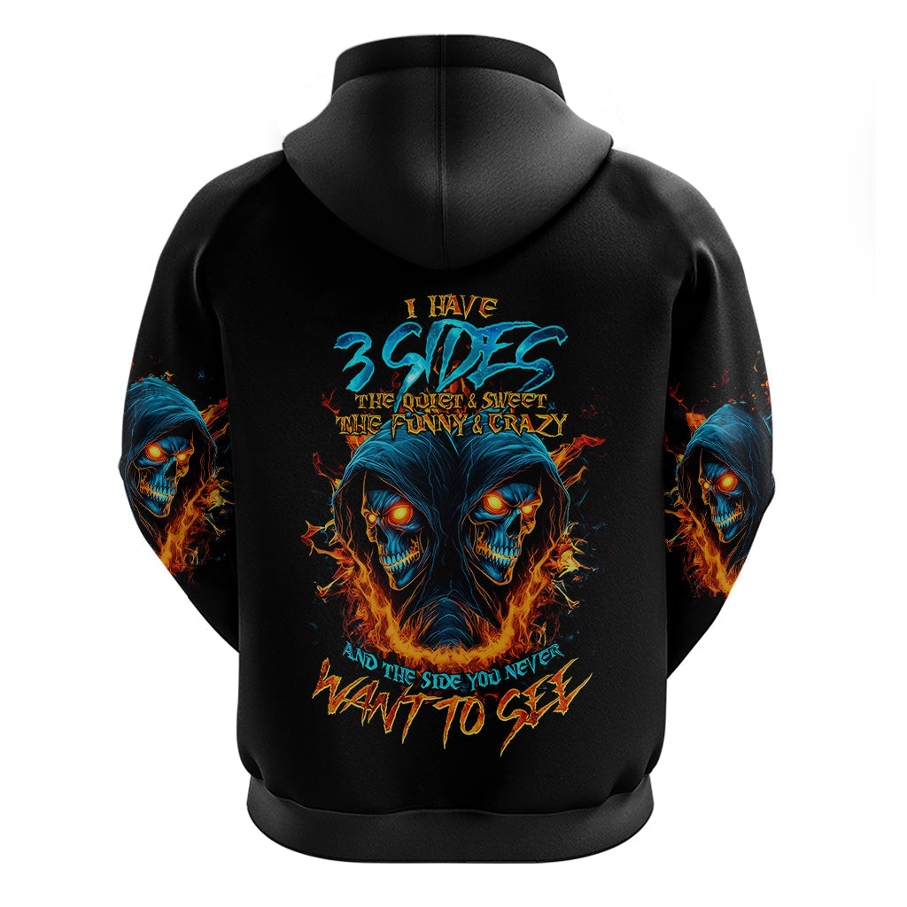 Double Fire Skull Hoodie I Have 3 Side Quite Funny And The Side You Never Want To See DT01