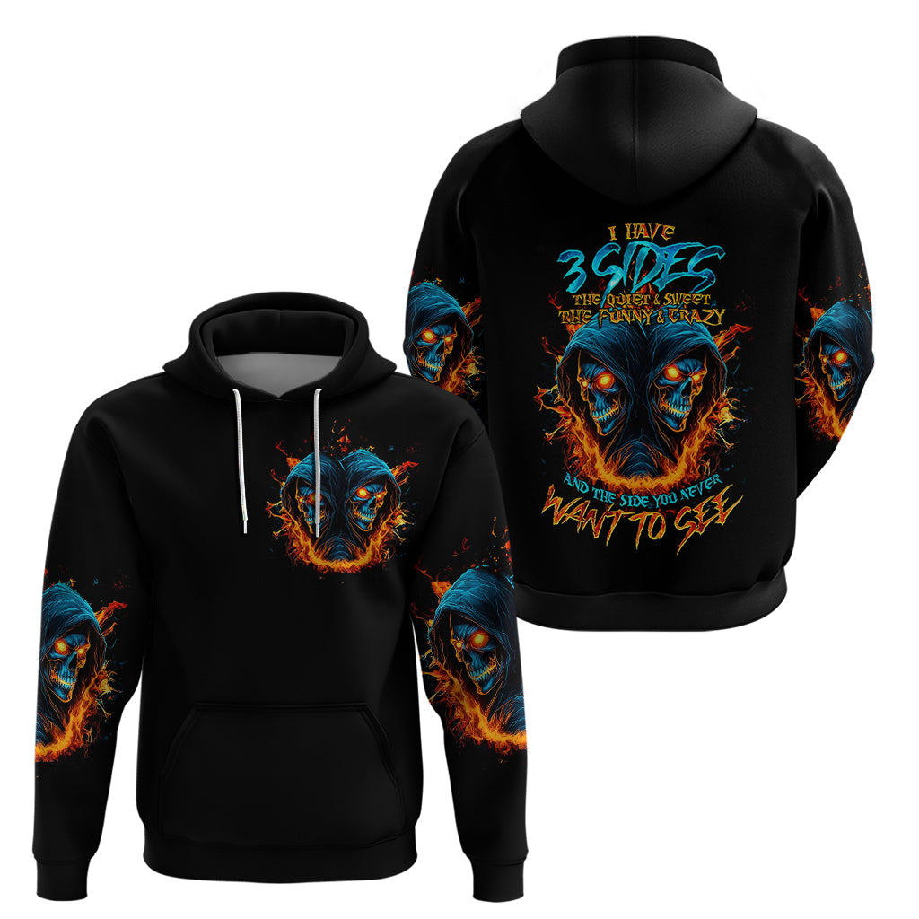 Double Fire Skull Hoodie I Have 3 Side Quite Funny And The Side You Never Want To See DT01