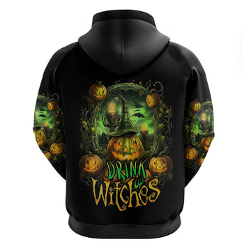 Pumpkin Skull Hoodie Drink Up Witches DT01