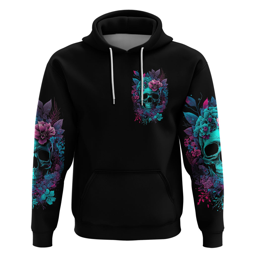 Flower Skull Hoodie Hello Darkness My Old Friend DT01