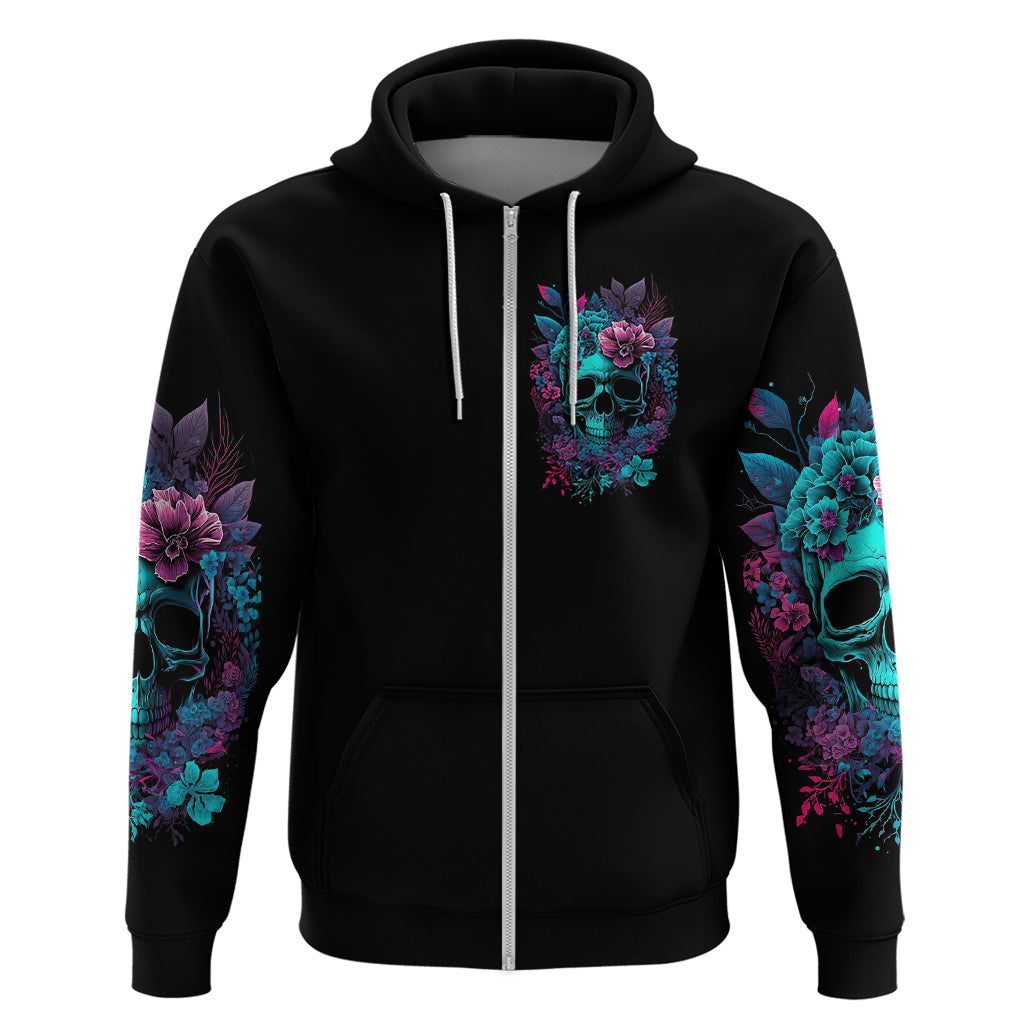 Flower Skull Hoodie Hello Darkness My Old Friend DT01