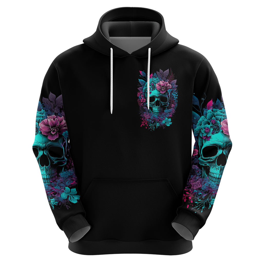 Flower Skull Hoodie Hello Darkness My Old Friend DT01
