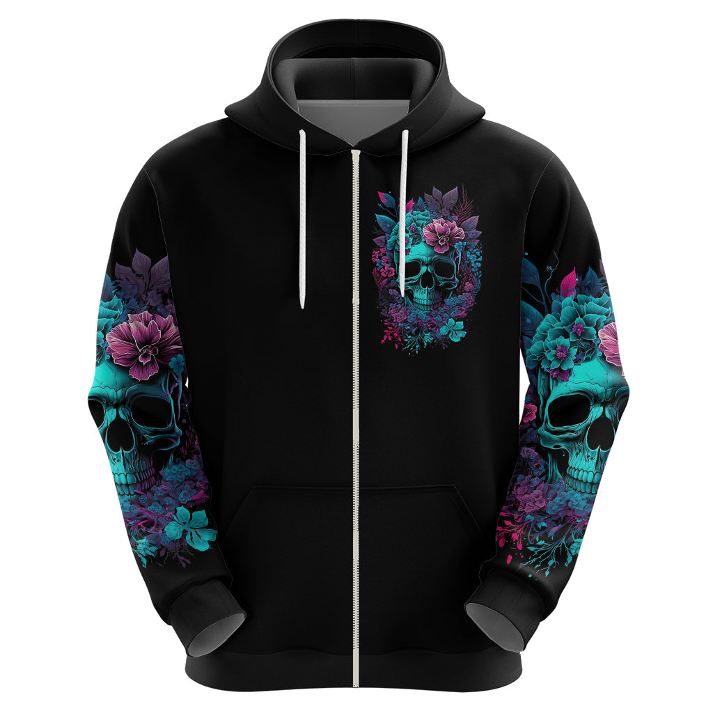 Flower Skull Hoodie Hello Darkness My Old Friend DT01