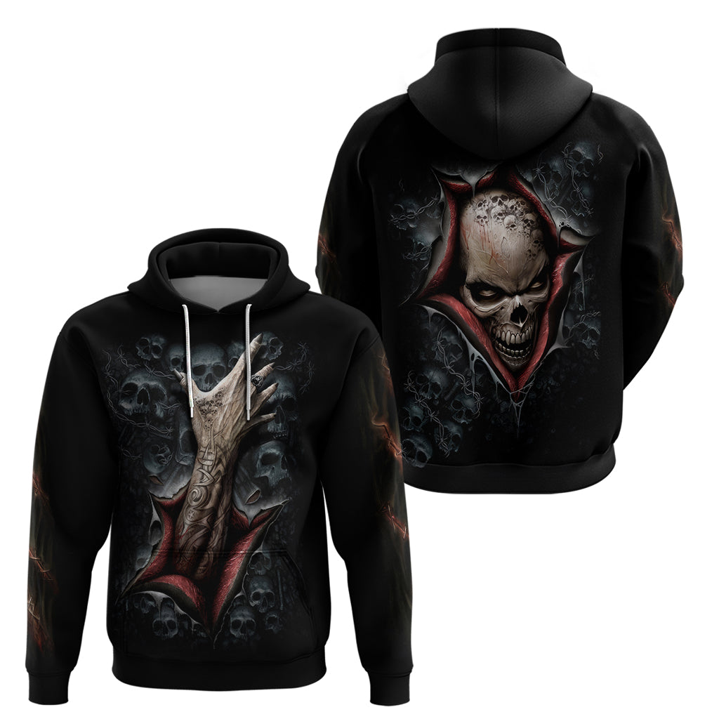 Skull Hoodie Skeleton Ripped inside DT01