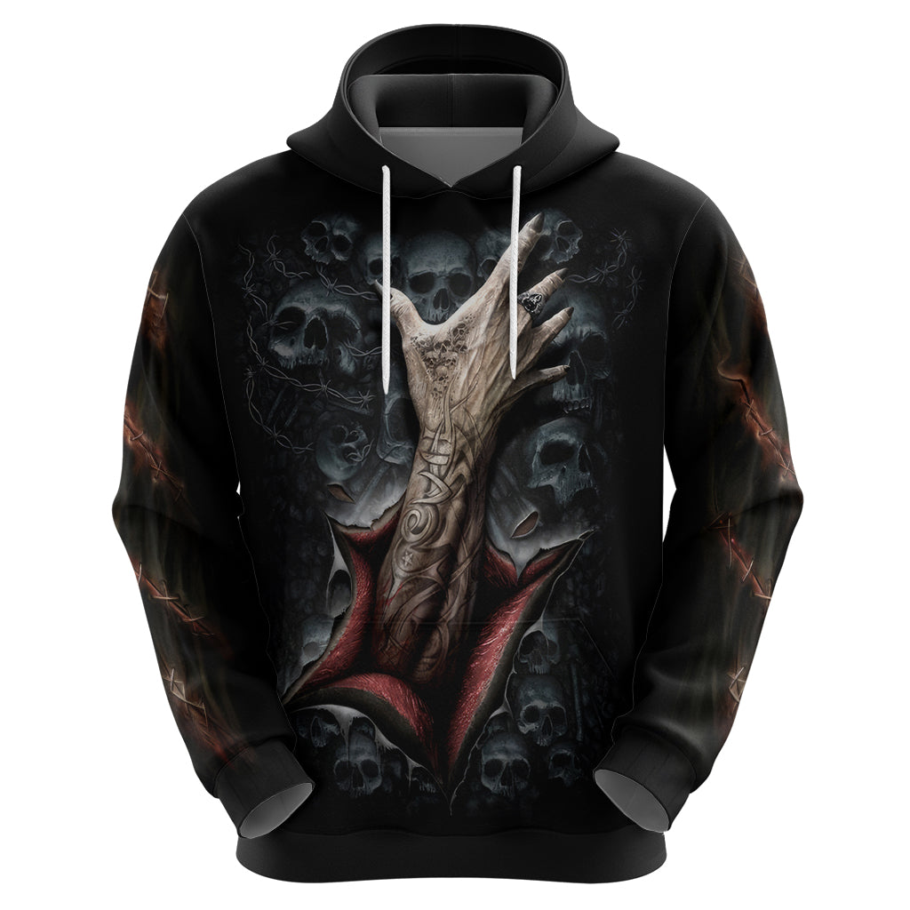 Skull Hoodie Skeleton Ripped inside DT01