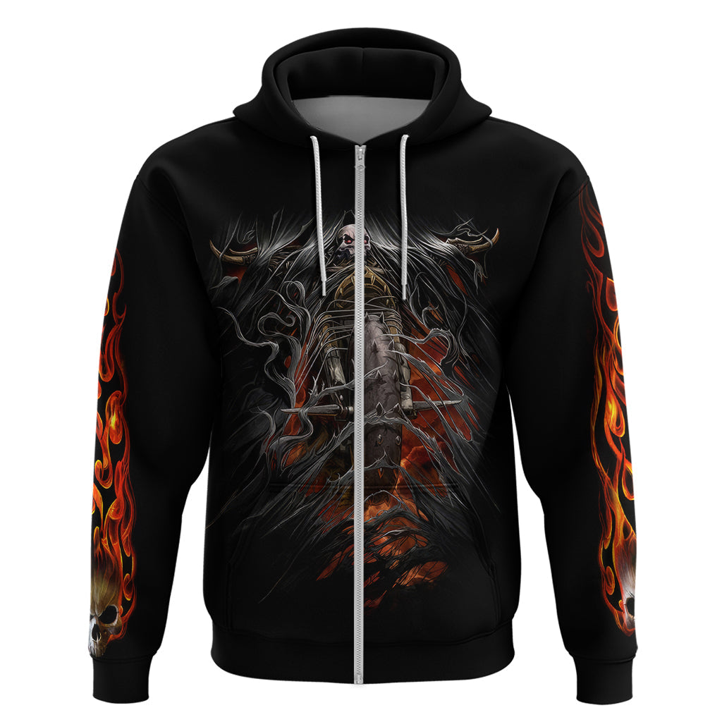 Flaming Skull Hoodie Death Angel Riding Motocycle DT01