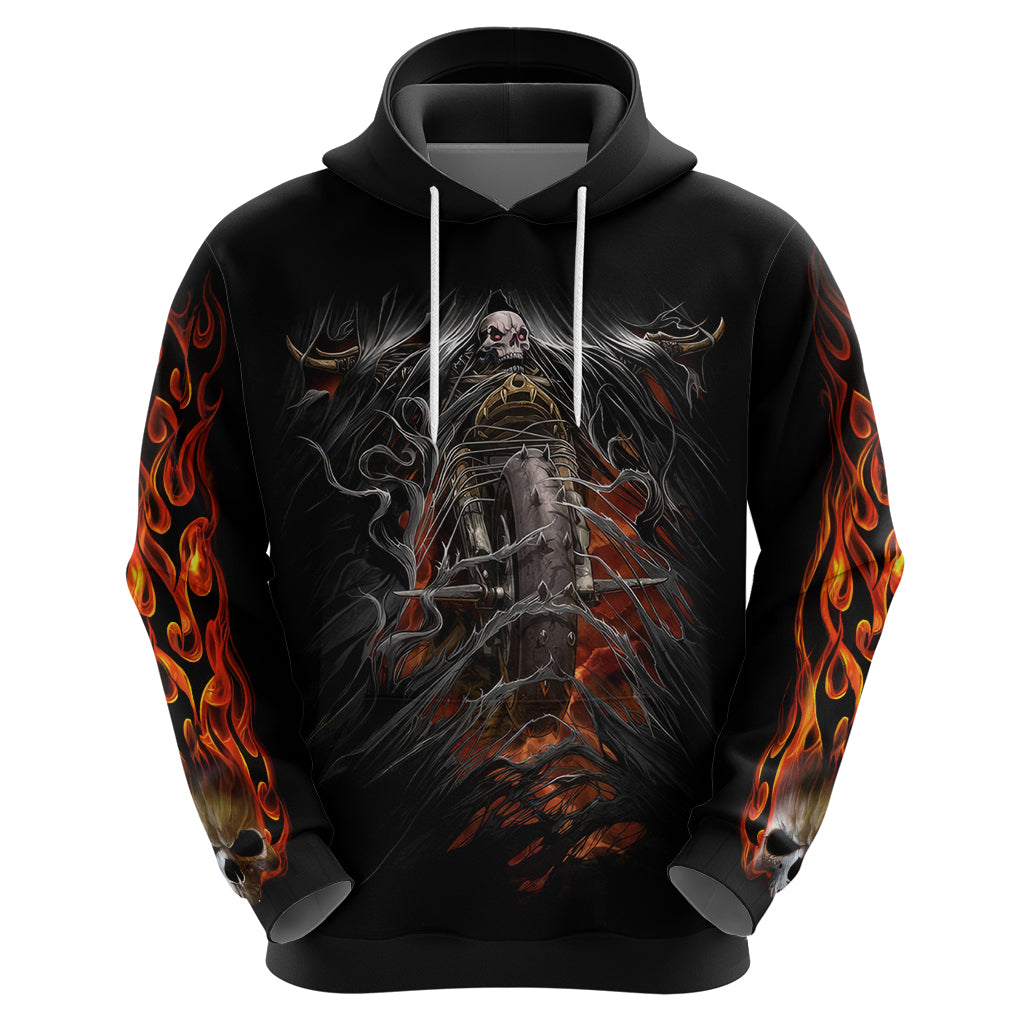 Flaming Skull Hoodie Death Angel Riding Motocycle DT01