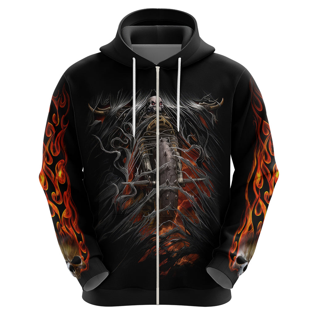 Flaming Skull Hoodie Death Angel Riding Motocycle DT01