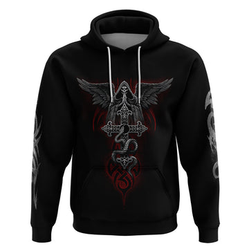 Skull Hoodie Cross Snake Bloody Skull DT01