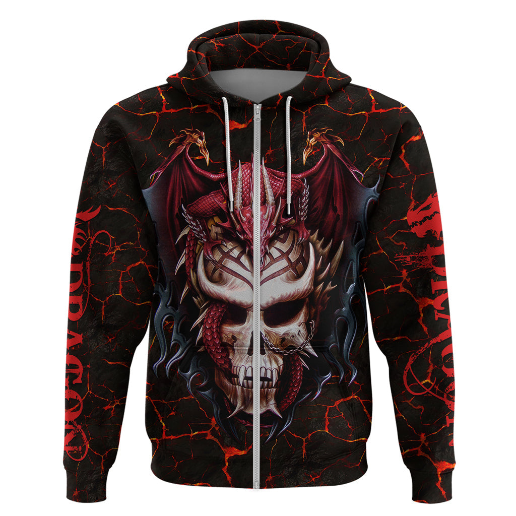 Infernal Draconic Skull Hoodie Embracing the Fiery Soul DT01