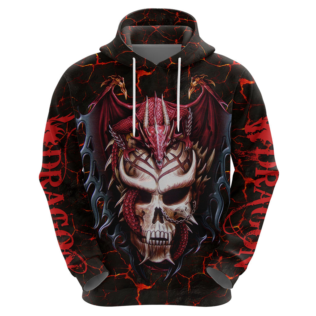Infernal Draconic Skull Hoodie Embracing the Fiery Soul DT01