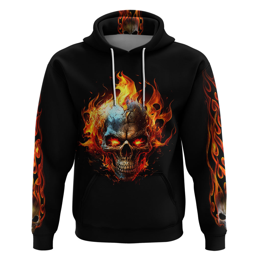 Flaming Skull Hoodie Celestial Riders with Angel Wings DT01