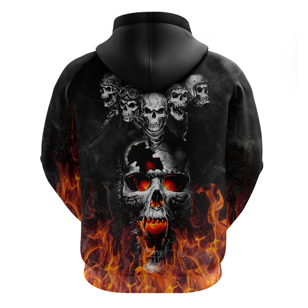 Flaming Skull Hoodie Hoodie Spectral Pyre DT01