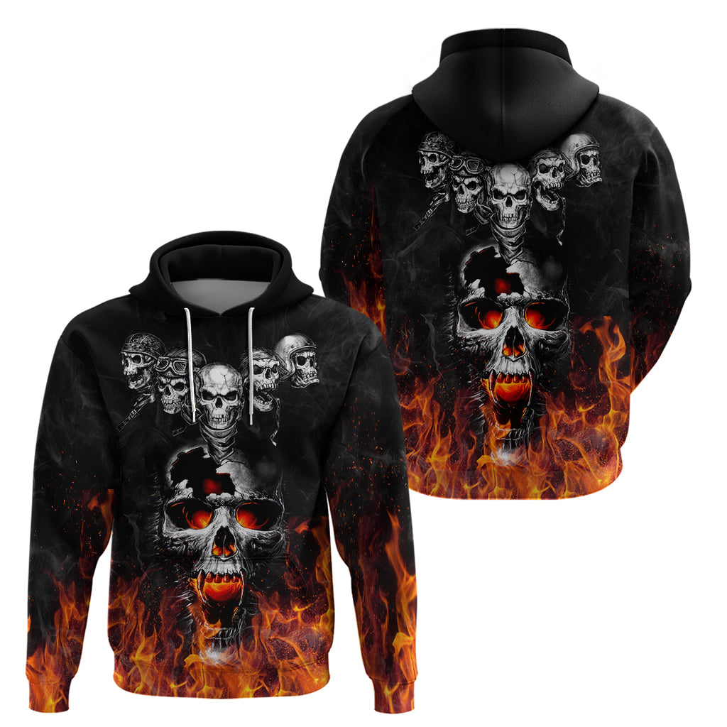 Flaming Skull Hoodie Hoodie Spectral Pyre DT01