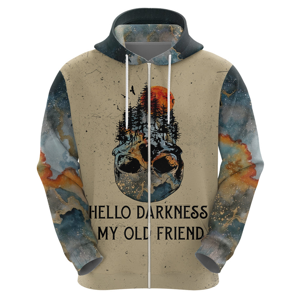 Skull Hoodie Hello Darkness My Old Friend DT01