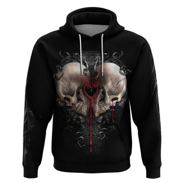 Reaper Heart Hoodie Eternal Embrace - Uniting Souls in the Realm of Skulls DT01