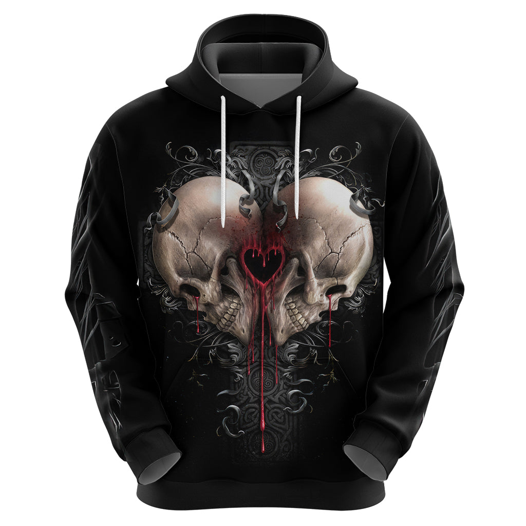 Reaper Heart Hoodie Eternal Embrace - Uniting Souls in the Realm of Skulls DT01