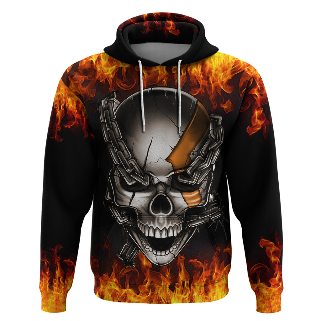 Metal Skull Hoodie Infernal Chains in Fiery Abyss DT01