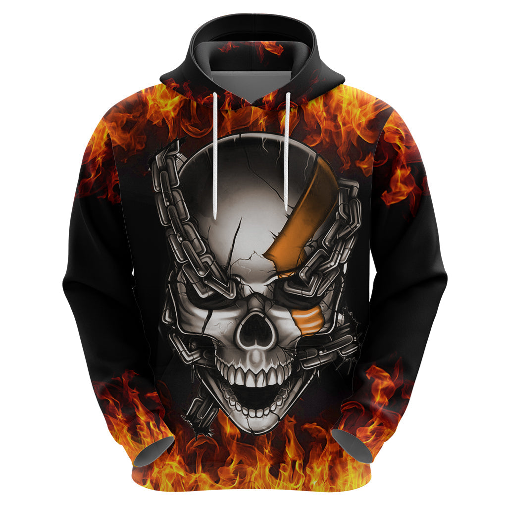 Metal Skull Hoodie Infernal Chains in Fiery Abyss DT01